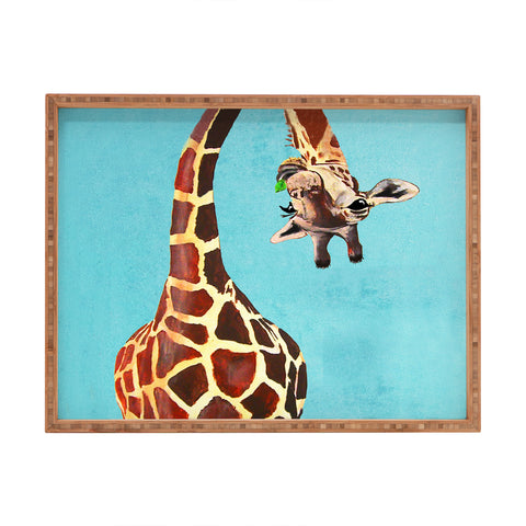 Coco de Paris Giraffe with green leaf Rectangular Tray