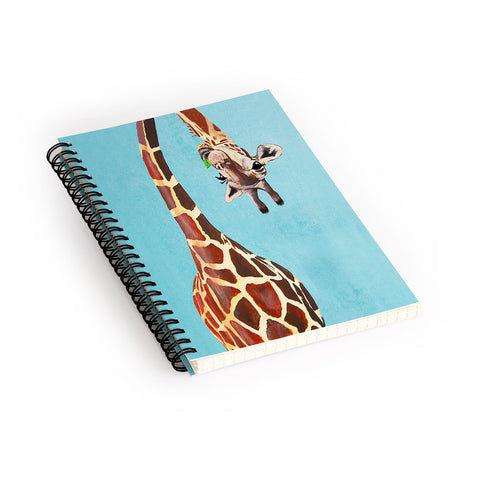 Coco de Paris Giraffe with green leaf Spiral Notebook