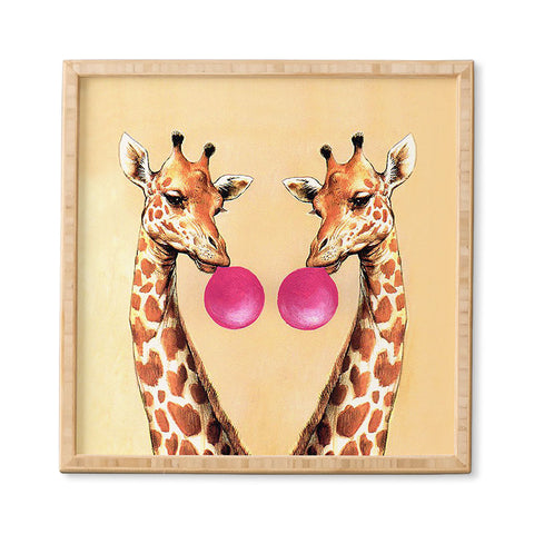 Coco de Paris Giraffes with bubblegum 1 Framed Wall Art