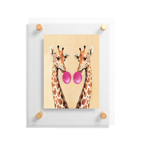 Coco de Paris Giraffes with bubblegum 1 Floating Acrylic Print