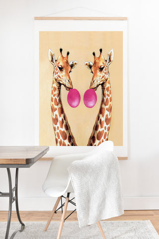 Coco de Paris Giraffes with bubblegum 1 Art Print And Hanger
