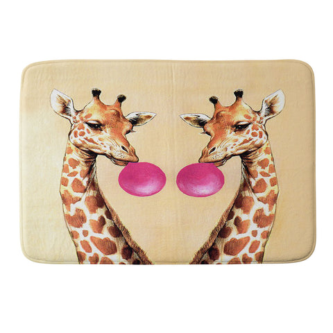 Coco de Paris Giraffes with bubblegum 1 Memory Foam Bath Mat