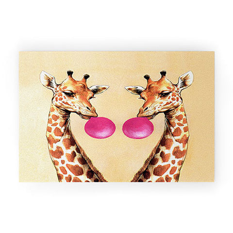 Coco de Paris Giraffes with bubblegum 1 Welcome Mat