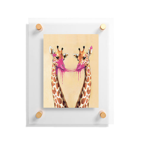 Coco de Paris Giraffes with bubblegum 2 Floating Acrylic Print