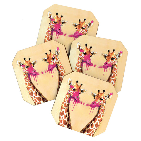 Coco de Paris Giraffes with bubblegum 2 Coaster Set