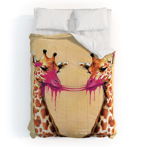 Coco de Paris Giraffes with bubblegum 2 Comforter