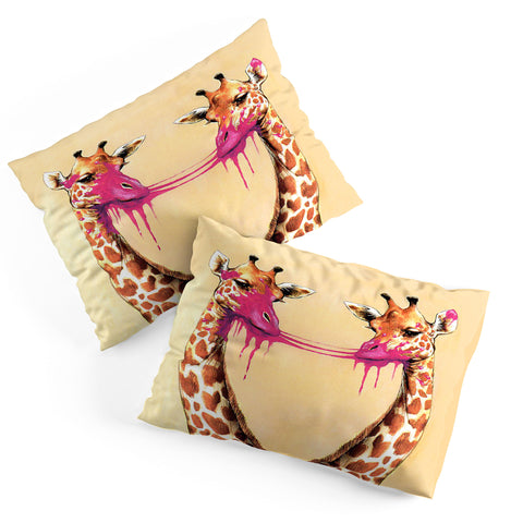 Coco de Paris Giraffes with bubblegum 2 Pillow Shams