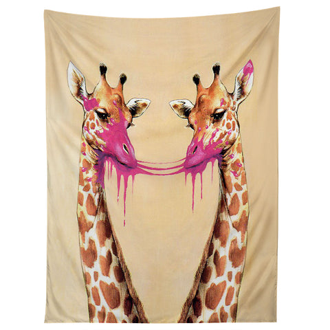Coco de Paris Giraffes with bubblegum 2 Tapestry
