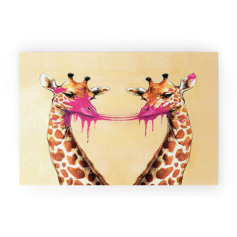 Coco de Paris Giraffes with bubblegum 2 Welcome Mat