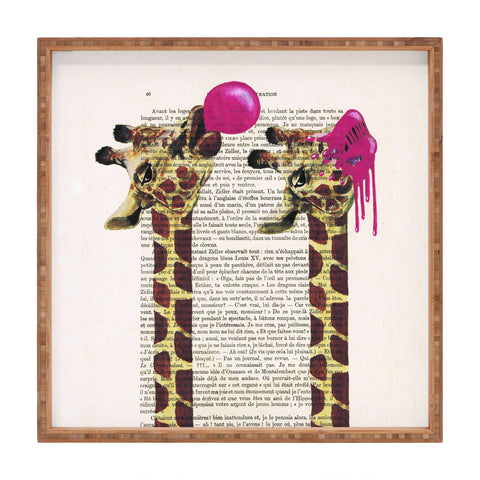 Coco de Paris Giraffes With Bubblegum Square Tray