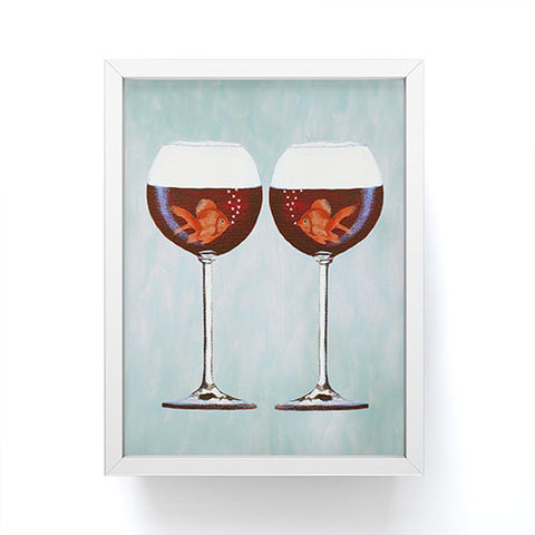 Coco de Paris Goldfishes Wine Love Framed Mini Art Print