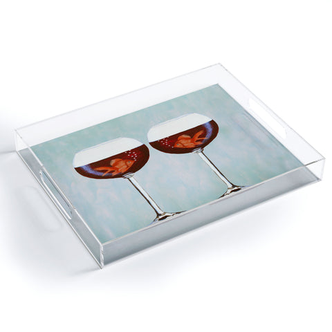 Coco de Paris Goldfishes Wine Love Acrylic Tray