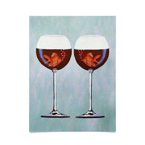 Coco de Paris Goldfishes Wine Love Poster
