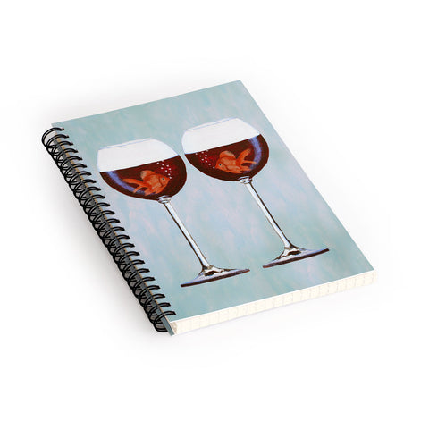 Coco de Paris Goldfishes Wine Love Spiral Notebook