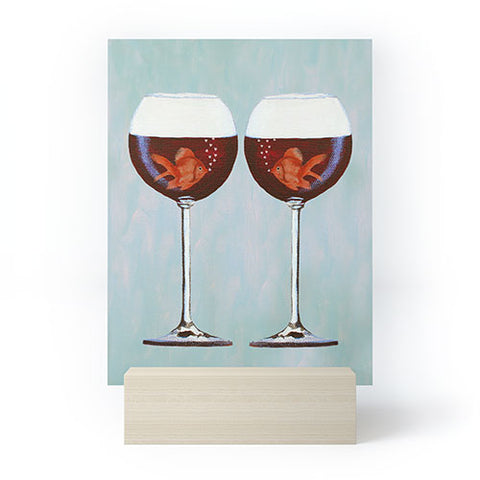 Coco de Paris Goldfishes Wine Love Mini Art Print