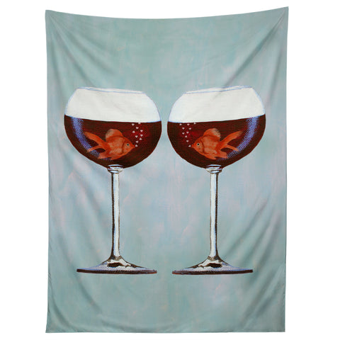 Coco de Paris Goldfishes Wine Love Tapestry
