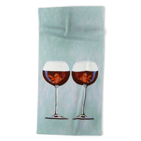 Coco de Paris Goldfishes Wine Love Beach Towel