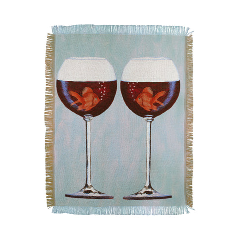 Coco de Paris Goldfishes Wine Love Throw Blanket