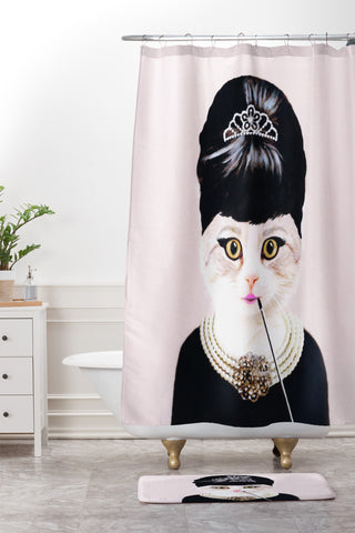 Coco de Paris Hepburn Cat Shower Curtain And Mat