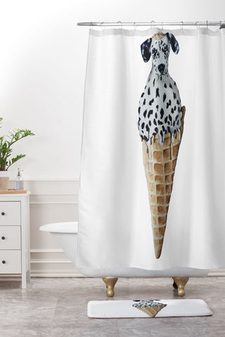 Coco de Paris Icecream Dalmatian Shower Curtain And Mat