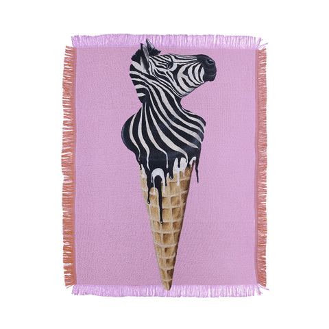 Coco de Paris Icecream zebra Throw Blanket
