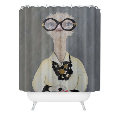 Coco de Paris Iris Apfel Ostrich Shower Curtain