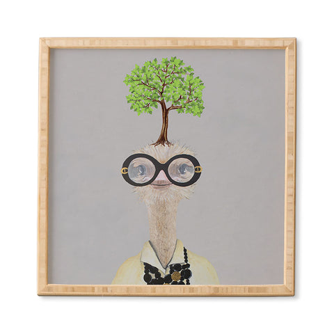 Coco de Paris Iris Apfel ostrich with a tree Framed Wall Art