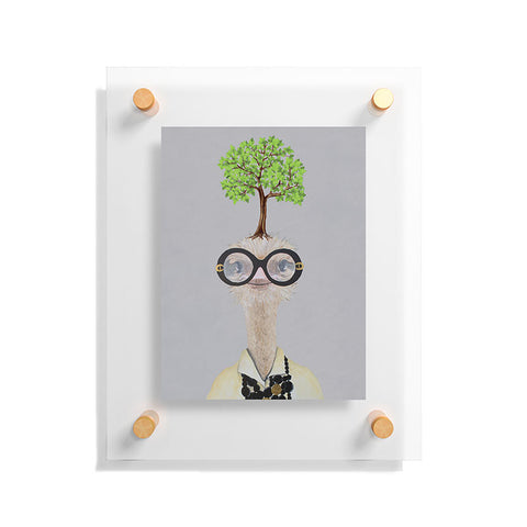 Coco de Paris Iris Apfel ostrich with a tree Floating Acrylic Print