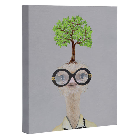 Coco de Paris Iris Apfel ostrich with a tree Art Canvas