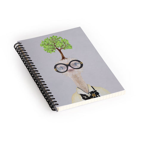 Coco de Paris Iris Apfel ostrich with a tree Spiral Notebook