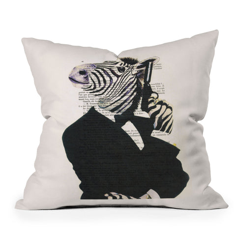 Coco de Paris James Bond Zebra Throw Pillow