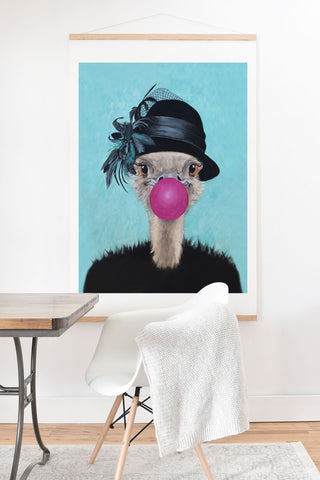 Coco de Paris Ostrich with bubblegum Art Print And Hanger