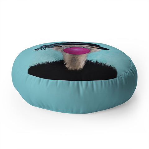 Coco de Paris Ostrich with bubblegum Floor Pillow Round