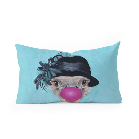 Coco de Paris Ostrich with bubblegum Oblong Throw Pillow