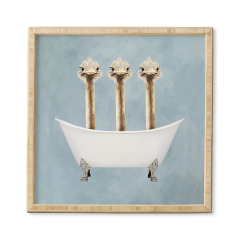 Coco de Paris Ostriches in bathtub Framed Wall Art