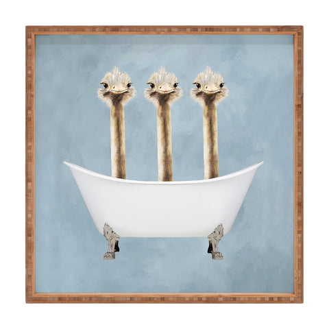 Coco de Paris Ostriches in bathtub Square Tray