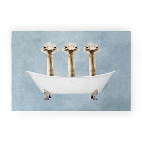Coco de Paris Ostriches in bathtub Welcome Mat
