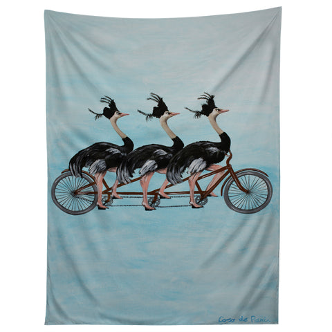 Coco de Paris Ostriches on bicycle Tapestry