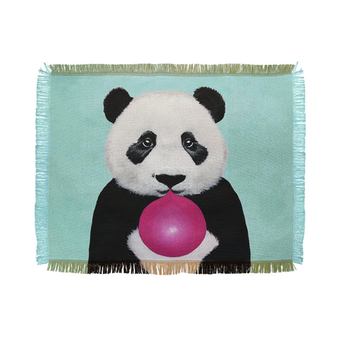 Coco de Paris Panda blowing bubblegum Throw Blanket