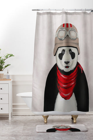 Coco de Paris Panda Pilot Shower Curtain And Mat