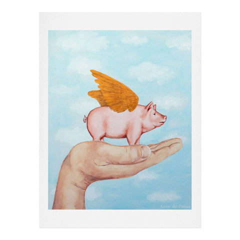 Coco de Paris Pig with Golden wings Art Print