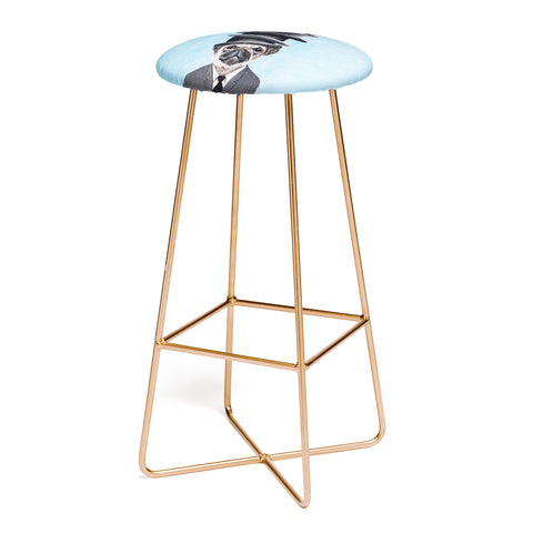 Coco de Paris Pug with stacked hats Bar Stool