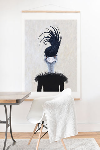 Coco de Paris Retro Ostrich Art Print And Hanger