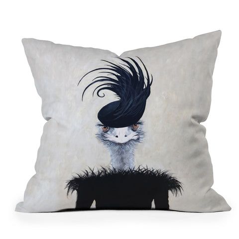 Coco de Paris Retro Ostrich Outdoor Throw Pillow
