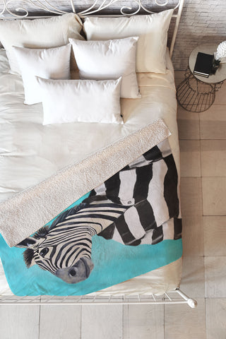 Coco de Paris Stripy Zebra Fleece Throw Blanket