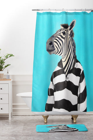 Coco de Paris Stripy Zebra Shower Curtain And Mat