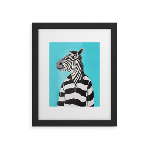 Coco de Paris Stripy Zebra Framed Art Print
