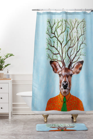Coco de Paris Tree Deer Shower Curtain And Mat