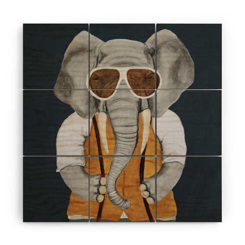 Coco de Paris Vintage elephant man Wood Wall Mural