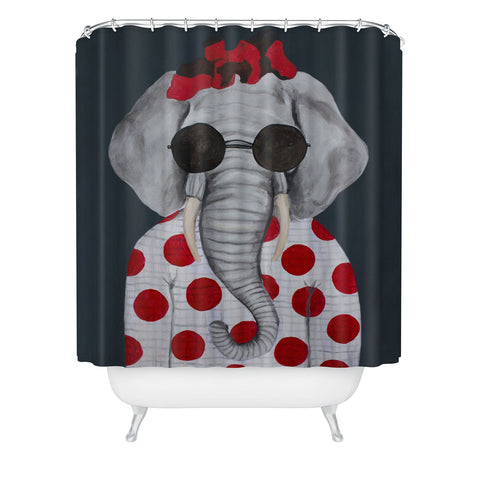 Coco de Paris Vintage elephant woman Shower Curtain